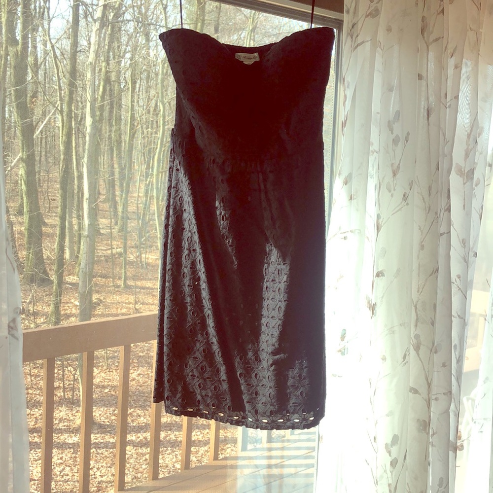 Black strapless dress